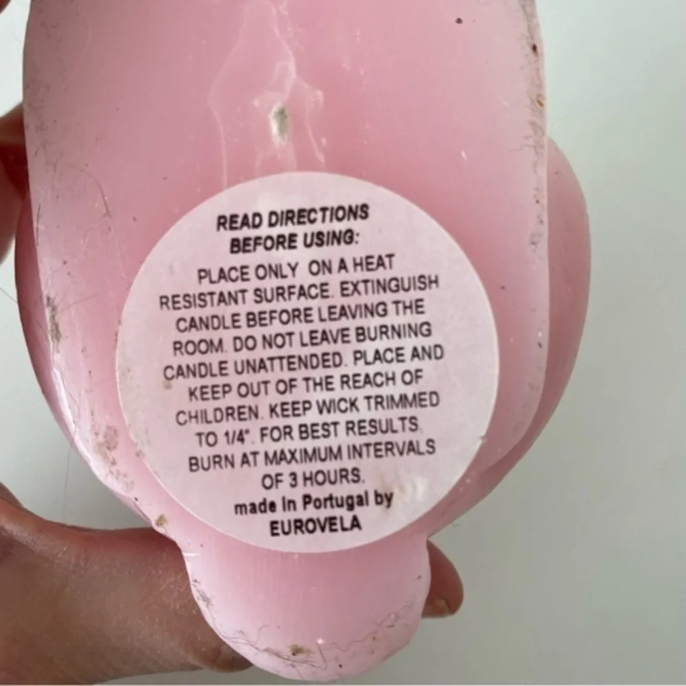 PIER 1 Pink Easter Bunny Rabbit Wax Candles Set of 2